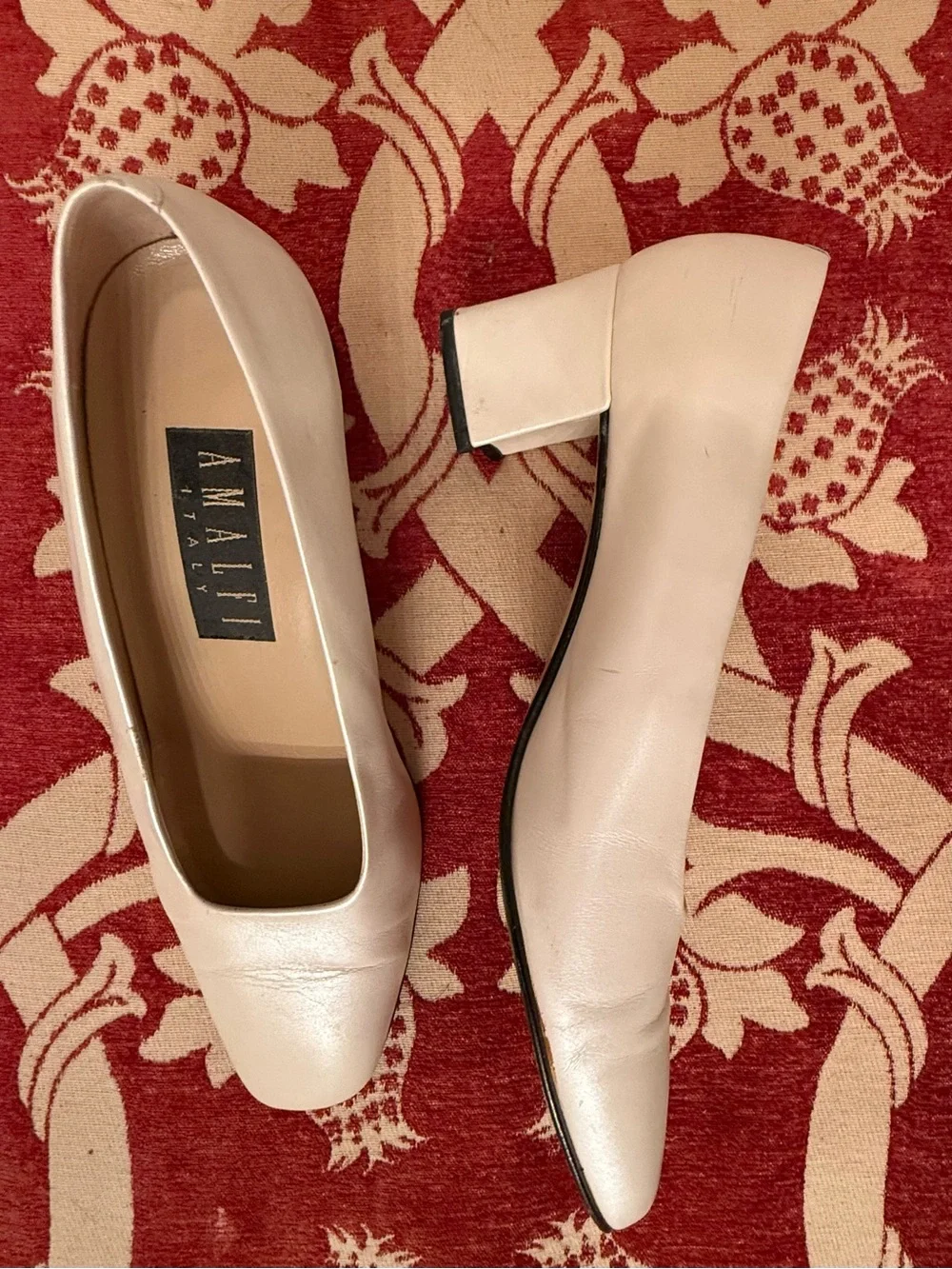 Amalfi Cream Square Toe Leather Flats